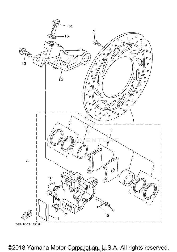 Rear Brake Caliper Schematic