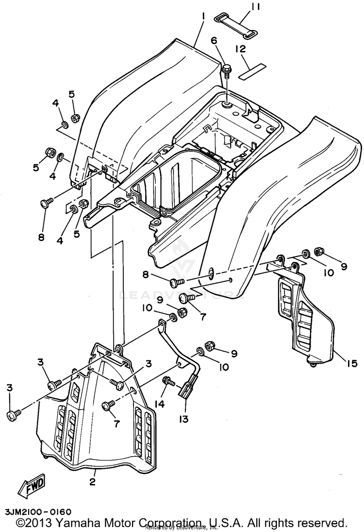 Rear Fender BLASTER - YFS200G - 1995 Schematic