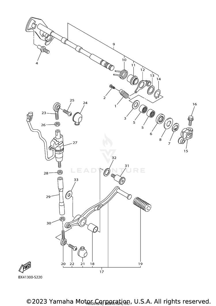 Shift Shaft YZFR1 - YZFR1HCB - 2017 Schematic