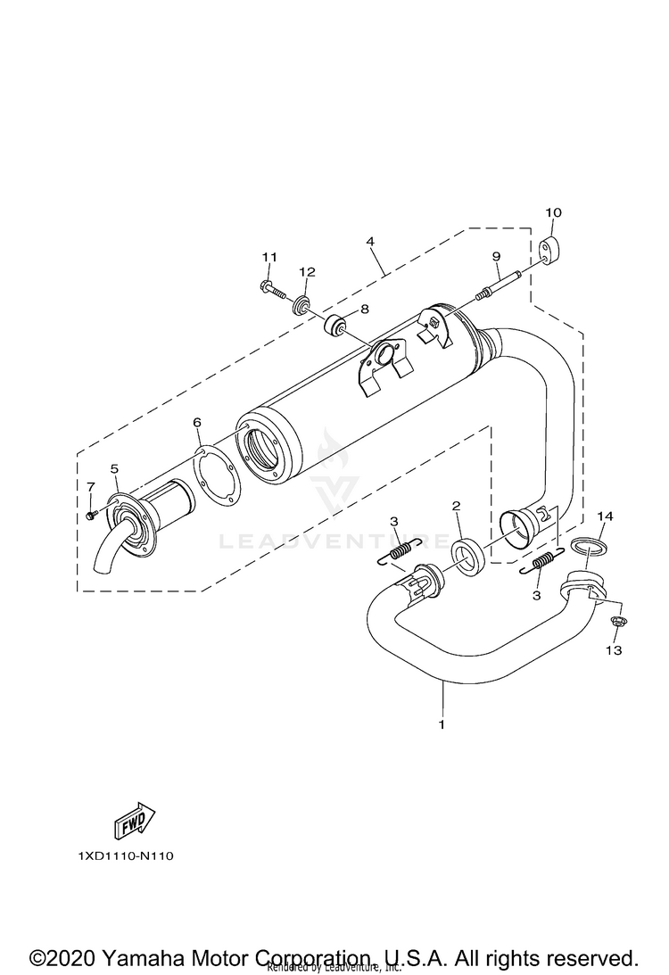 Exhaust VIKING EPS HUNTER - YXM70VPHLH - 2020 Schematic