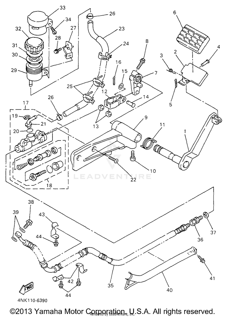 Rear Master Cylinder Schematic