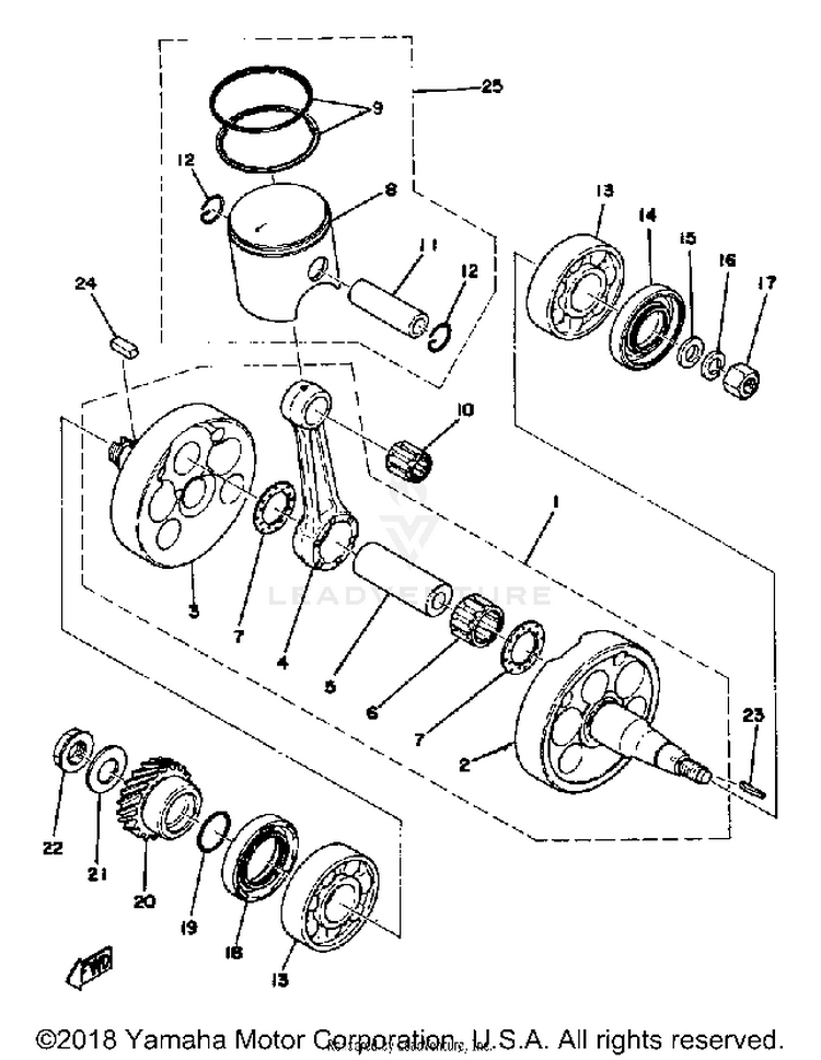 Crank - Piston 250b - C - 400b - C Schematic