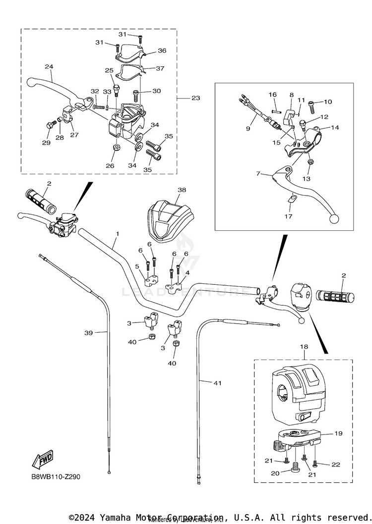Steering Handle & Cable Schematic