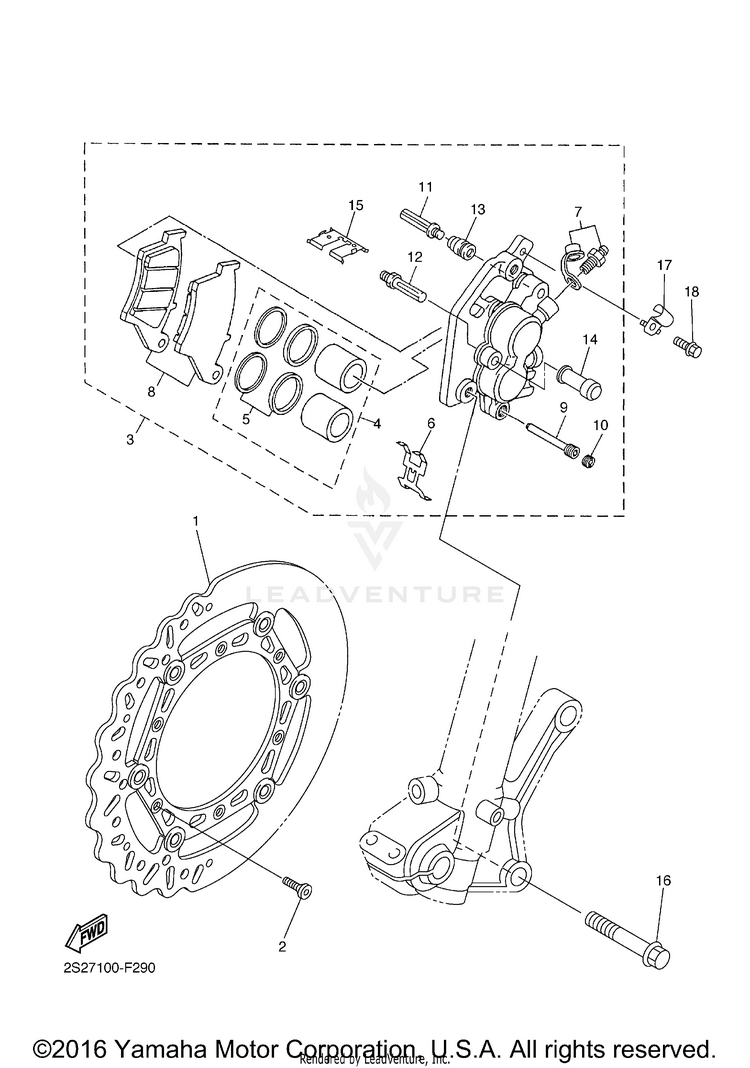 Front Brake Caliper Schematic