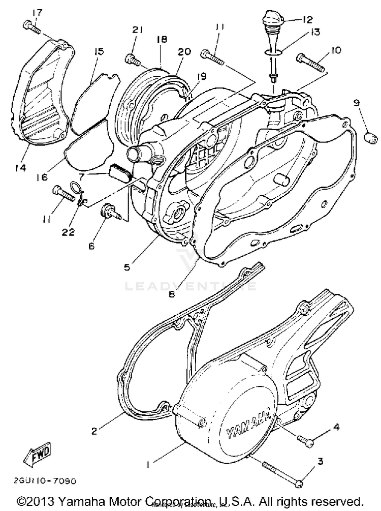 Crankcase Cover 1 BANSHEE - YFZ350D_MN - 1992 Schematic