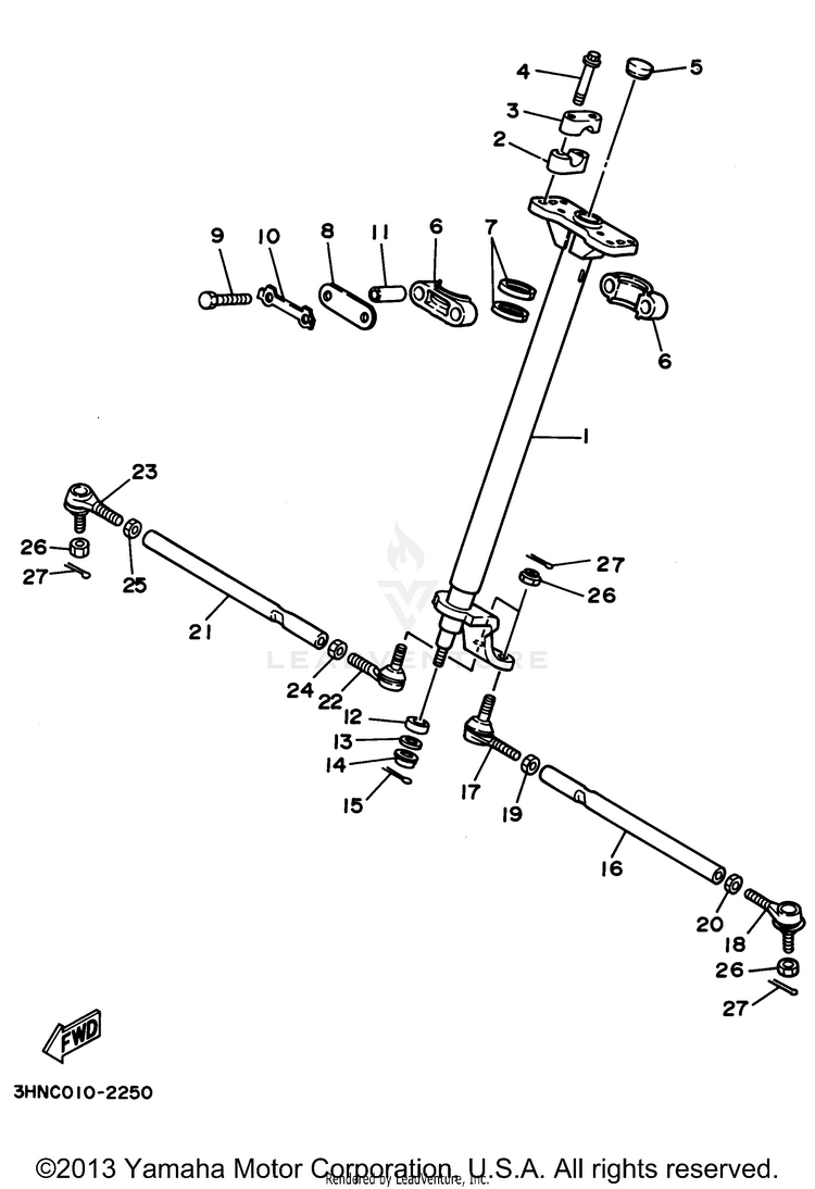 Steering BIG BEAR 4WD (ME & NH Only) - YFM350FWF_MNH - 1994 Schematic
