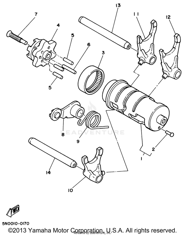 Shift Cam Shift Fork Schematic