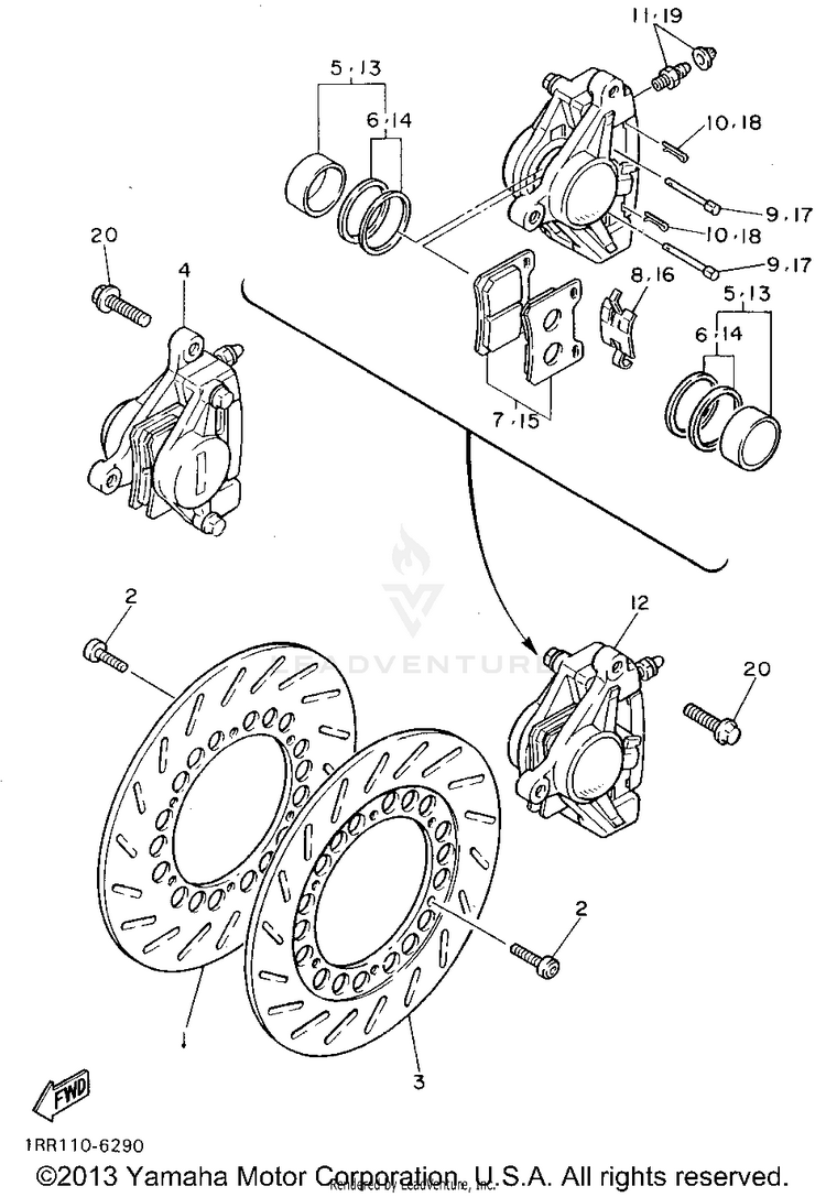 Front Brake Caliper Schematic
