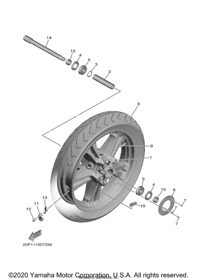 Front Wheel STAR VENTURE - XV19FML - 2021 Schematic