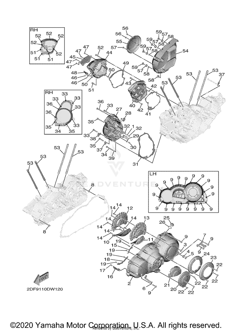 Crankcase Cover 1 STAR VENTURE - XV19FML - 2021 Schematic