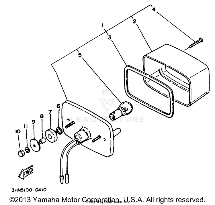 Taillight BIG BEAR 4WD - YFM350FWE - 1993 Schematic