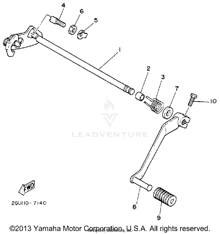 Shift Shaft BANSHEE - YFZ350D_MN - 1992 Schematic