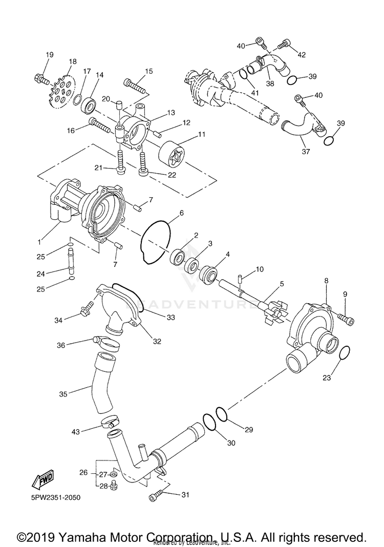 Water Pump R1 - YZFR1RC - 2003 Schematic