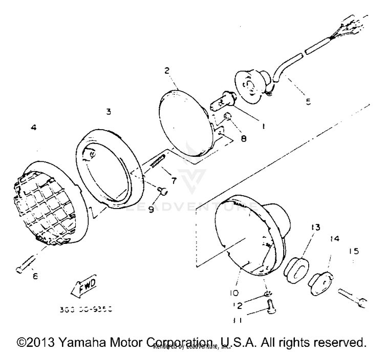Headlight BANSHEE - YFZ350E - 1993 Schematic