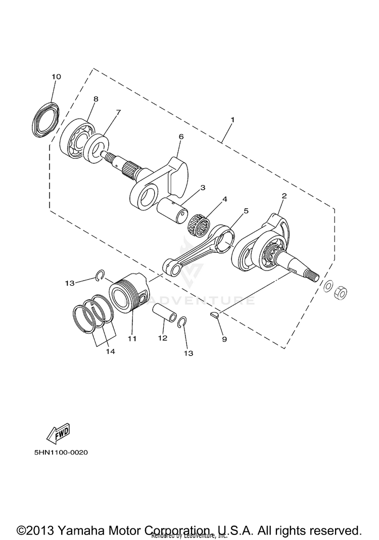 Crankshaft Piston Schematic