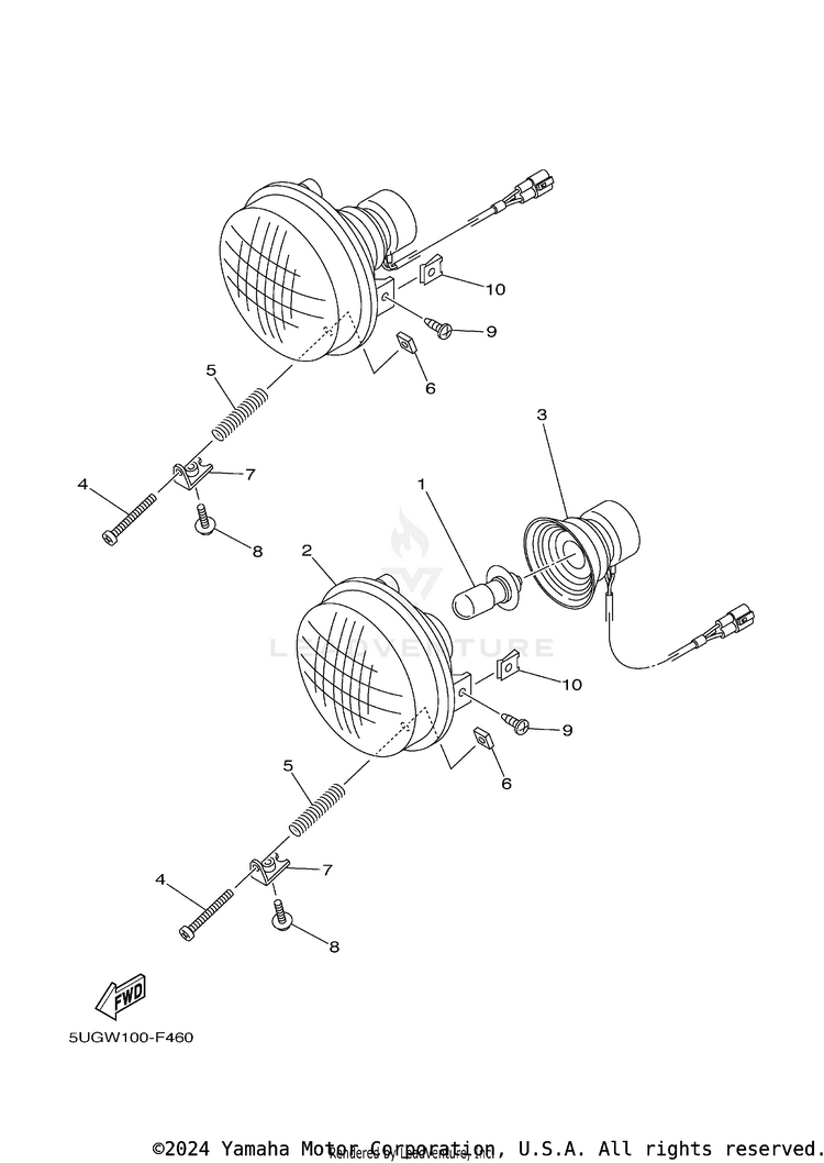 Headlight RHINO 700 FI SPORT E - YXR7FSP2Y - 2009 Schematic