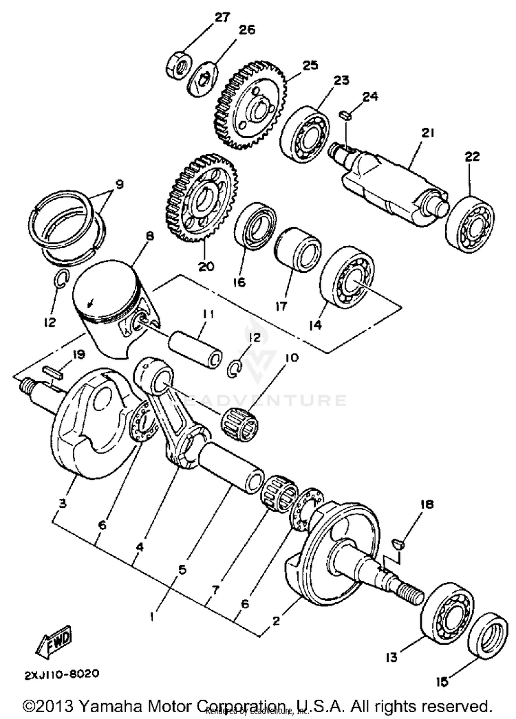Crankshaft Piston Schematic