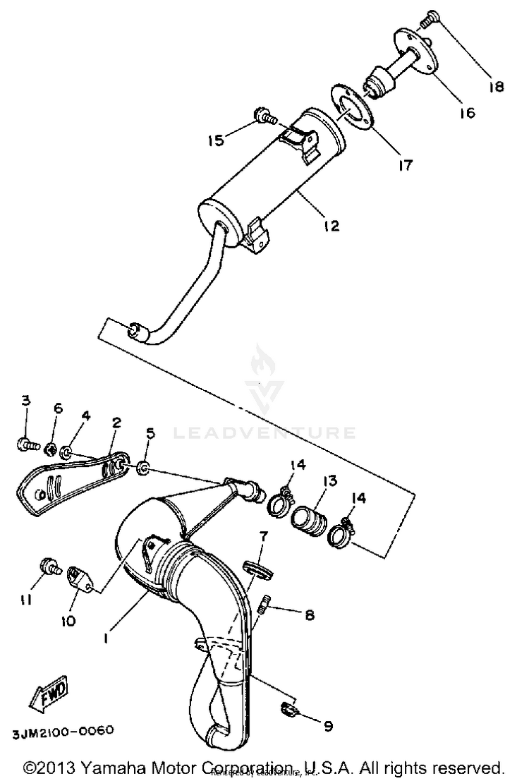 Exhaust BLASTER - YFS200B - 1991 Schematic