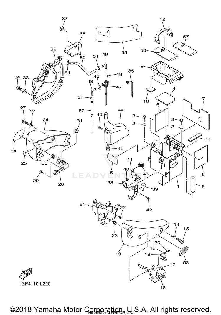 Side Cover STRYKER - XVS13CBCO - 2012 Schematic