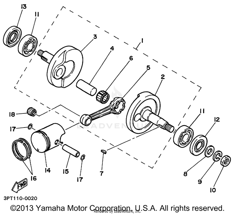 Crankshaft Piston Schematic