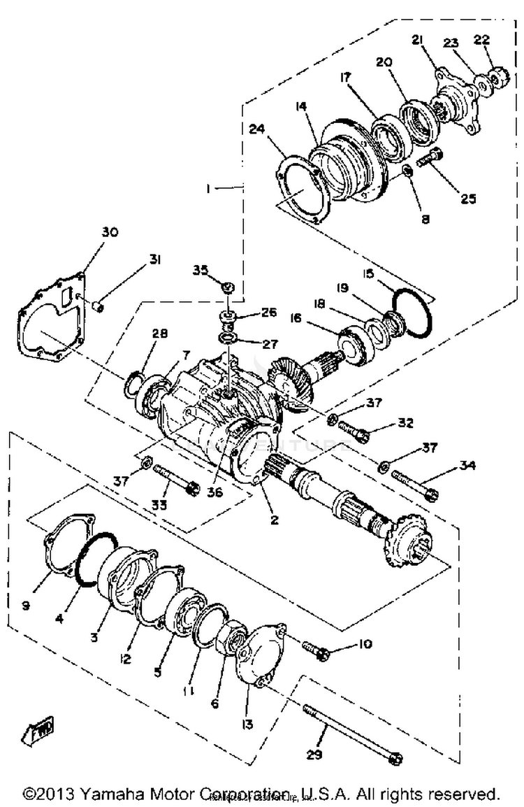Middle Drive Gear XS1100SH - 1981 Schematic