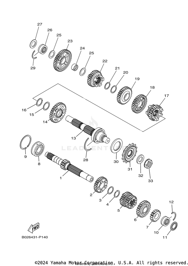 Transmission YZFR3 - YZFR3LL - 2020 Schematic
