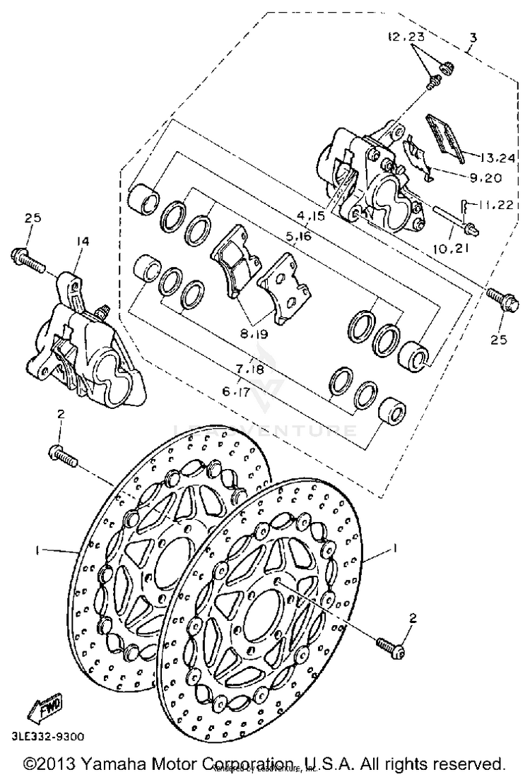 Front Brake Caliper Schematic