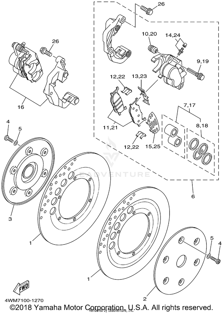 Front Brake Caliper Schematic