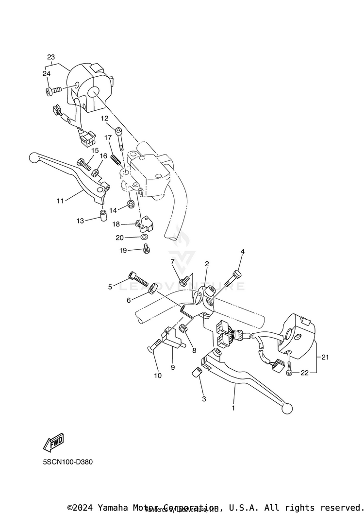 Handle Switch Lever V STAR 650 SILVERADO - XVS65ATYCB - 2009 Schematic