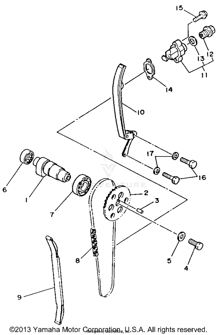 Camshaft - Chain BIG BEAR 4WD - YFM350FWD - 1992 Schematic
