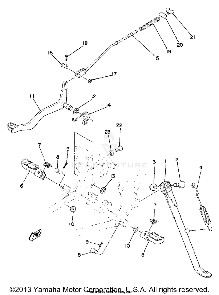 Stand-Footrest-Branke Pedal Schematic