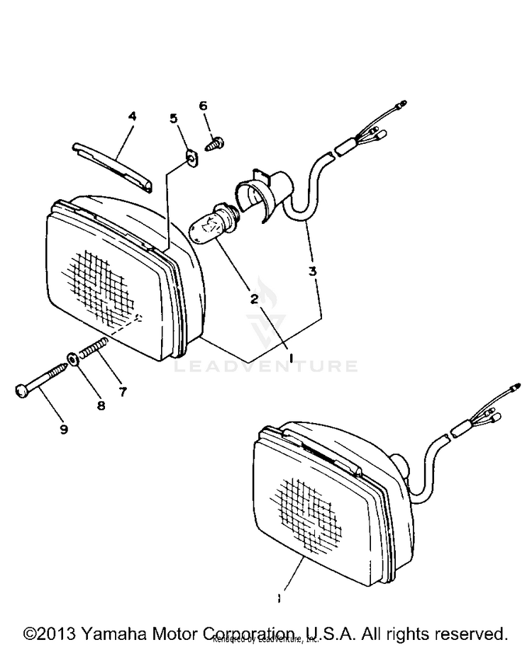 Headlight BIG BEAR 4WD - YFM350FWB - 1991 Schematic