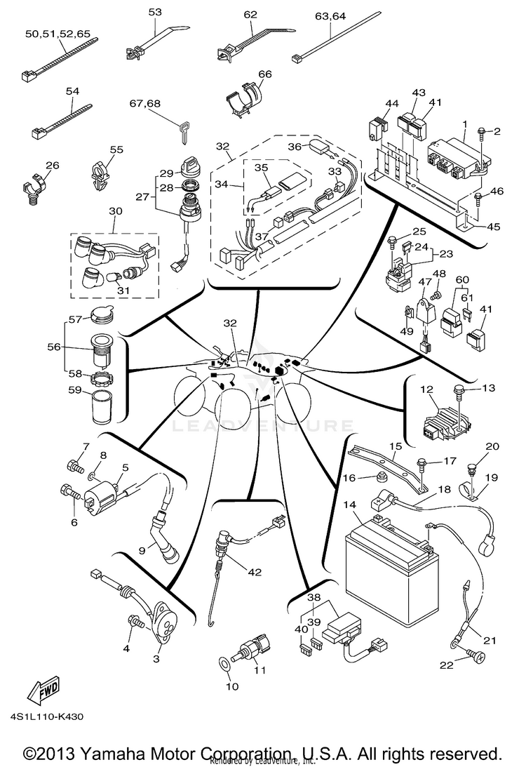 Electrical 1 BIG BEAR 400 4WD - YFM40FBAGR - 2011 Schematic