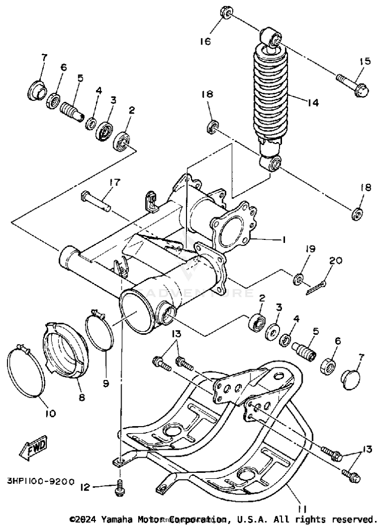 Swing Arm-Rear Shocks Schematic