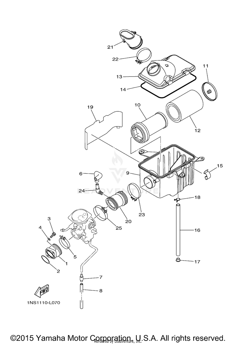 Intake GRIZZLY 350 4WD - YFM35FGDGR - 2013 Schematic