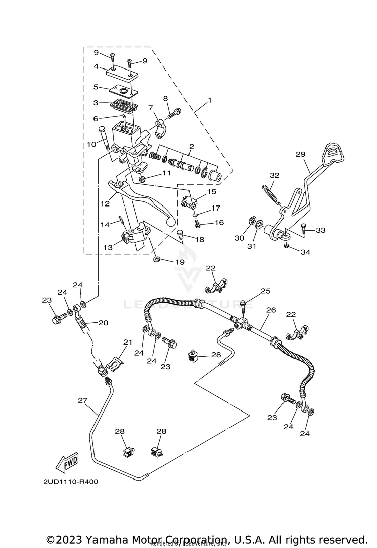 Rear Master Cylinder Schematic