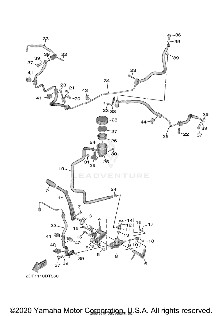 Rear Master Cylinder STAR VENTURE - XV19FML - 2021 Schematic