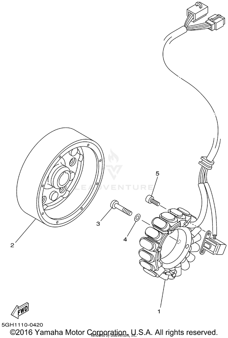 Generator KODIAK 4WD - YFM400FAP - 2002 Schematic