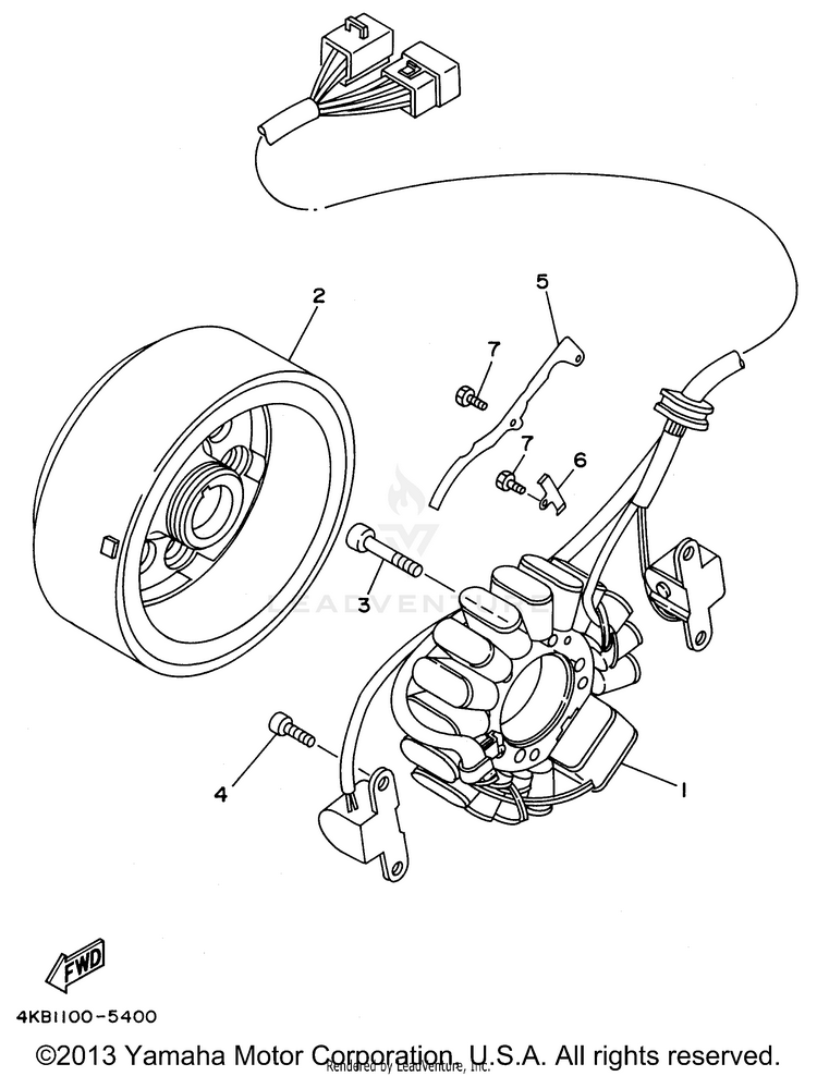 Generator 1 WOLVERINE 4WD - YFM350FXH - 1996 Schematic