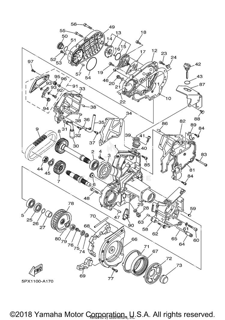 Middle Drive Gear ROAD STAR WARRIOR - XV1700PCRC - 2003 Schematic