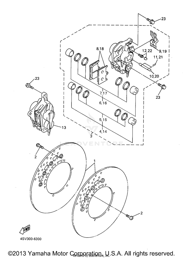 Front Brake Caliper Schematic