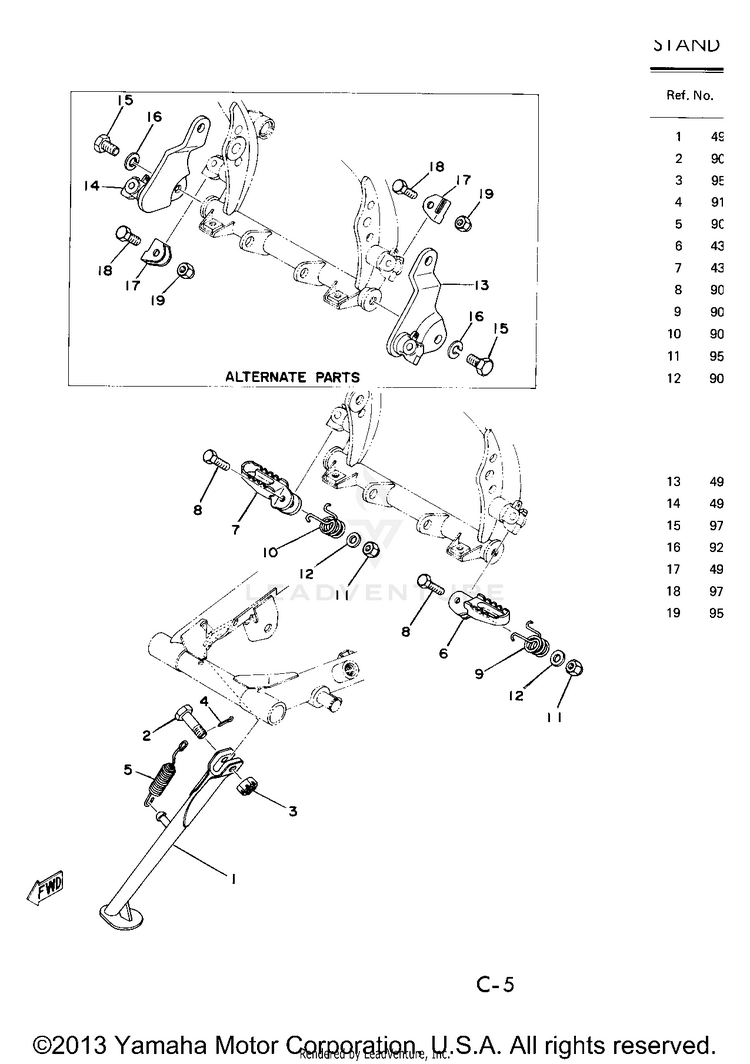 Stand - Footrest Schematic
