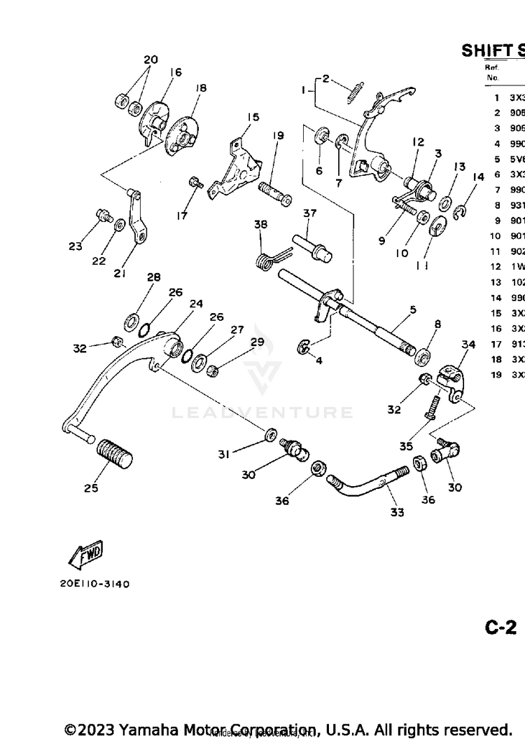 Shift Shaft Schematic