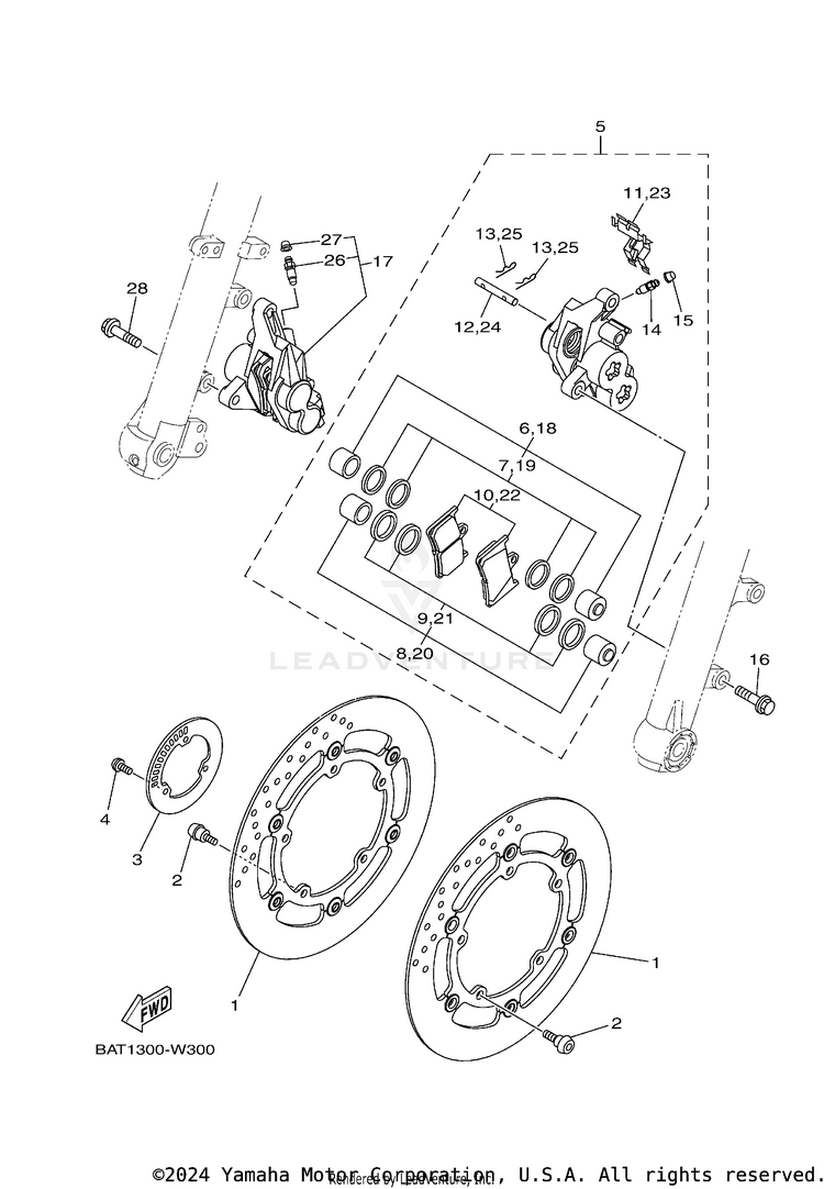 Front Brake Caliper Schematic