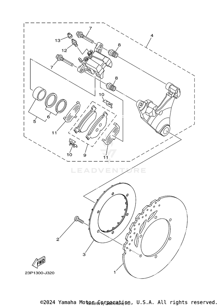 Rear Brake Caliper Schematic