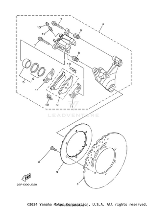 Rear Brake Caliper Schematic