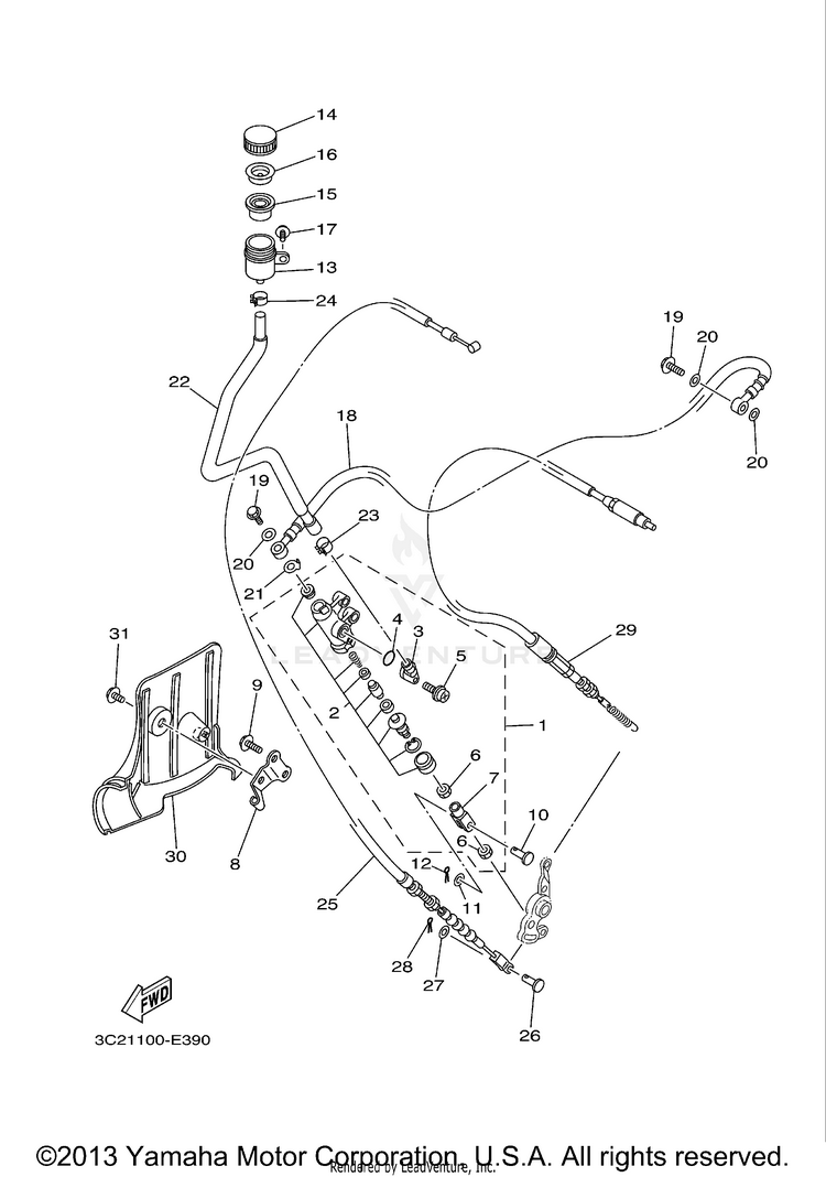Rear Master Cylinder Schematic