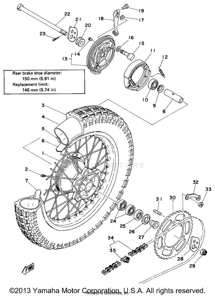 Rear Wheel (Dt250d) Schematic