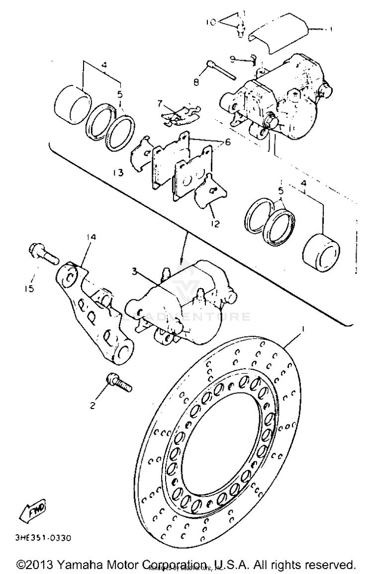 Rear Brake Caliper Schematic