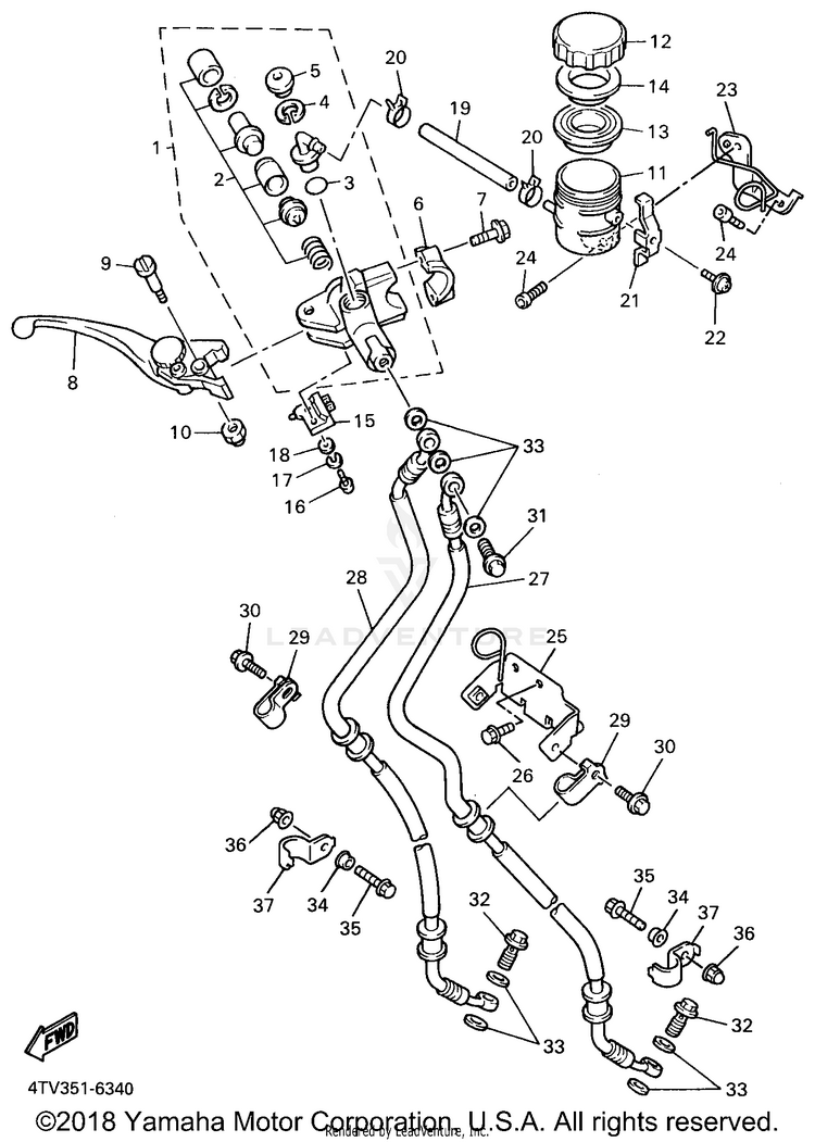 Front Master Cylinder Schematic